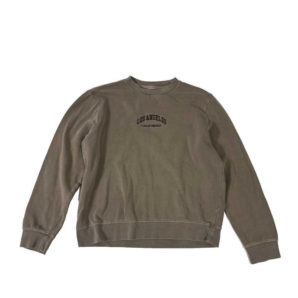 PacSun Los Angeles California Embroidered Crewneck Sweatshirt Tan S